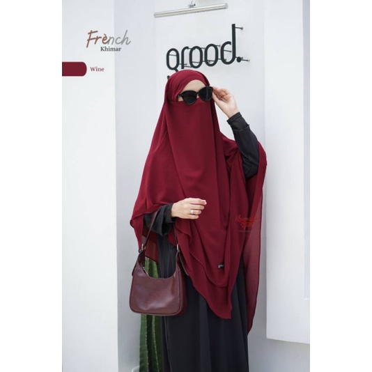 (BISA COD) NEHA FRENCH KHIMAR DAILY JUMBO SYARI BY KHUMAIRA-3