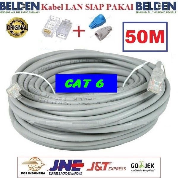 Kabel Lan Belden Cat 6 USA 50 meter Siap Pakai/50M / 50meter UTP