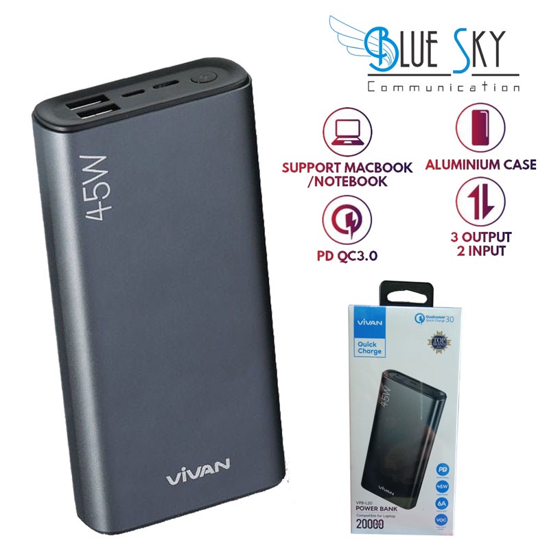 POWERBANK VIVAN VPB-L20 20.000MAH 45W COMPATIBLE FOR LAPTOP