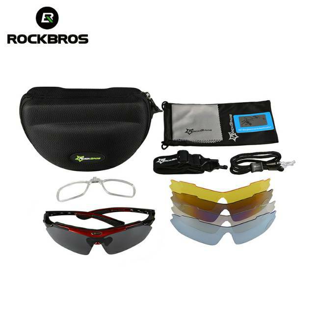 Rockbros Kacamata Sepeda Polarized 5 Lensa Myopia - 0089