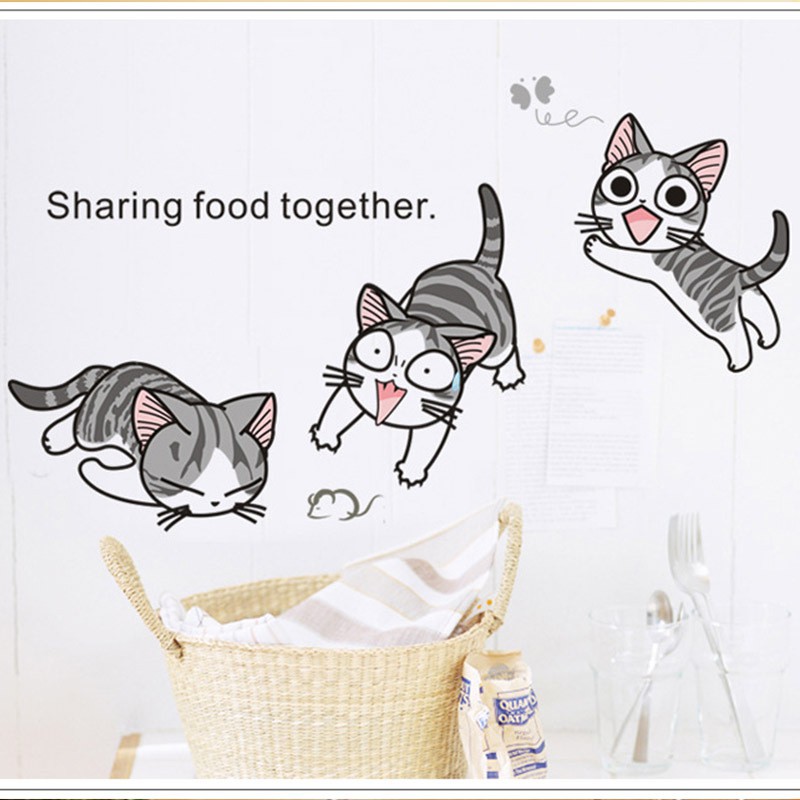 RELIZA WALL STICKER KUCING BABY CAT KITTEN HITAM ANAK AY7054 STIKER DINDING