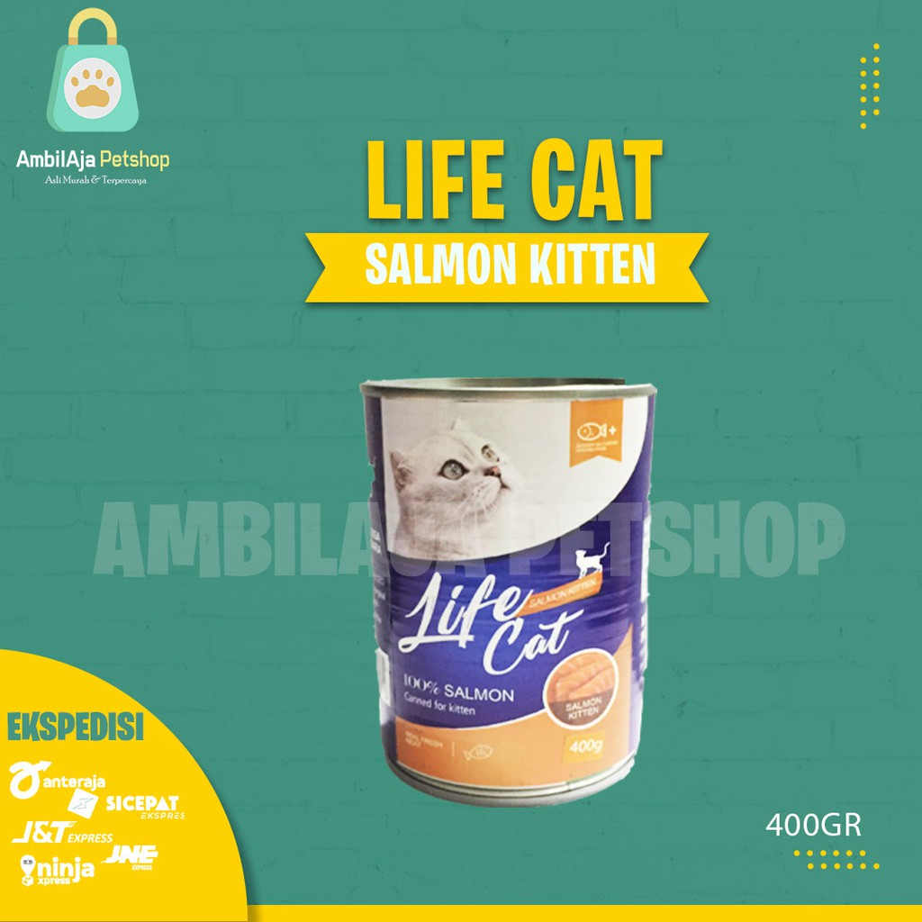 Makanan Kucing LIFE CAT kaleng 400g All Varian 1 dus ( GRAB GOSEND BLUEBIRD )