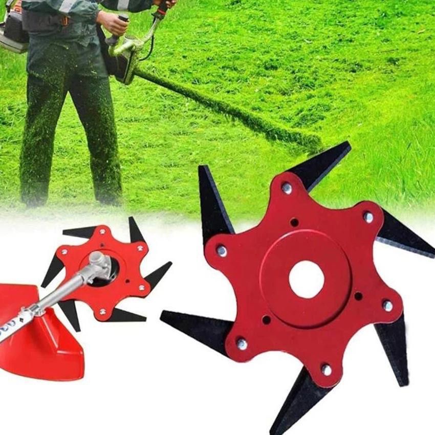 6 Blade Mata Pisau Mesin Potong Rumput Gendong Grass Trimmer Mata Bulat Bahan Baja Tahan Lama