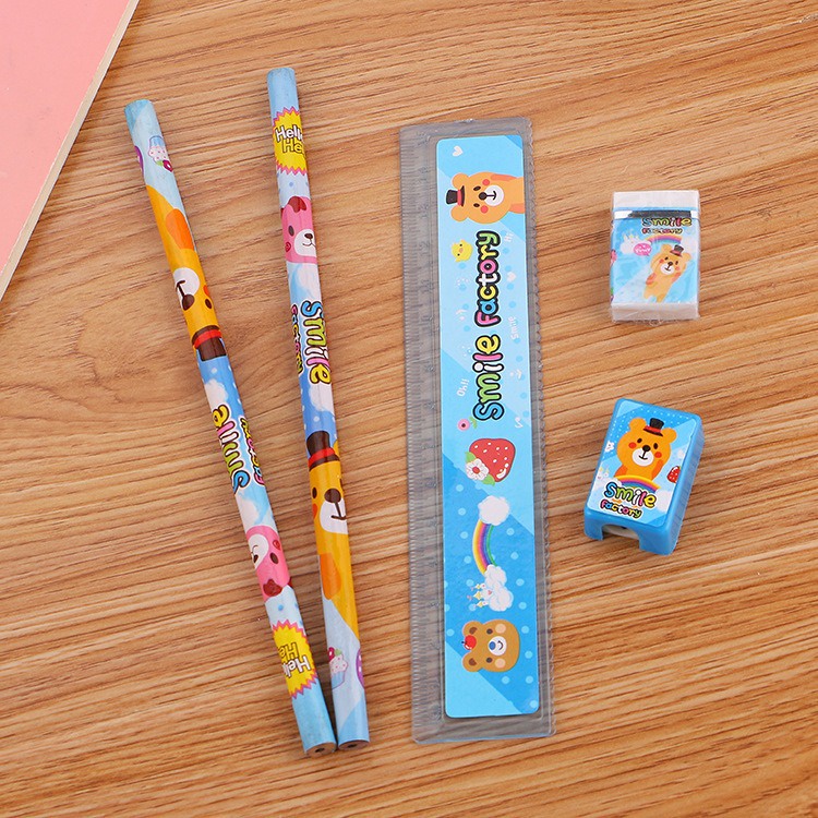 Pensil Pencil Set 5 in 1 Stationery Stationary Souvenir Alat Tulis Sekolah GMALL ST0018