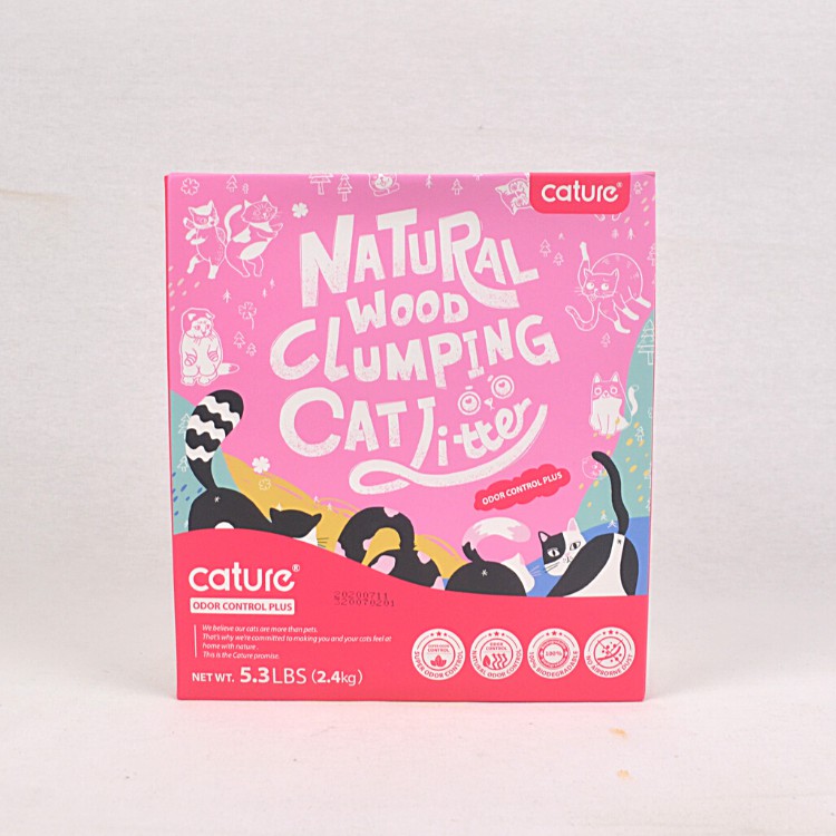 

CATURE Pasir Kucing Natural WOOD Clumping Litter CARBON Pellet 2,4kg