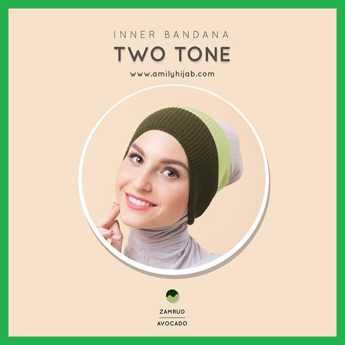 Bandana Rajut Dua Warna / Inner Rajut Polos Two Tone/ Daleman Hijab Rajut Anti Pusing 2 Warna Anpus