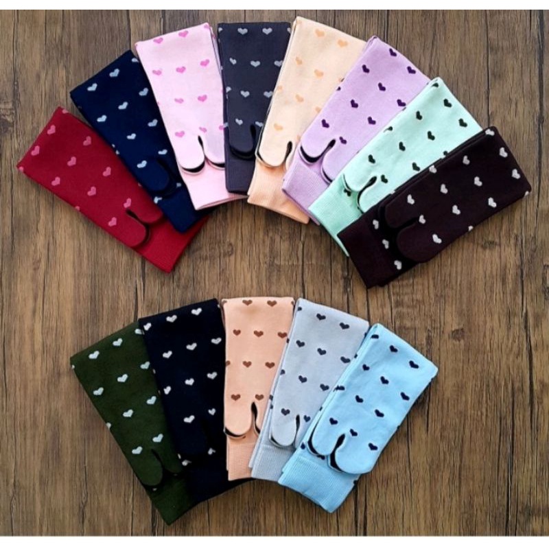 grosir!!! ( 1 lusin ) kaos kaki jempol motif polkadot wanita muslimah bahan nilon super GREES lembut dan berkualitas terjamin bgus