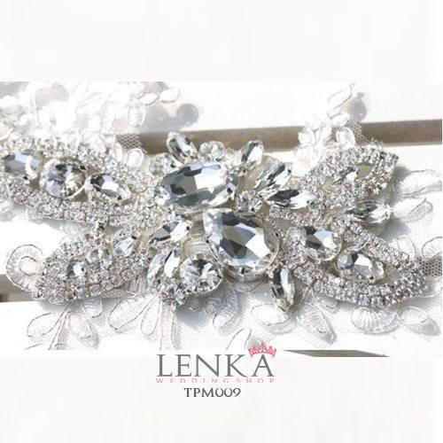 LENKA Tiara Sanggul Hiasan Rambut Headpiece Pengantin Wedding Crown Pesta Putih TPM009