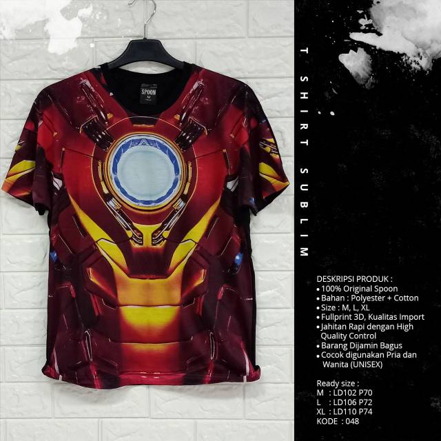 Baju Kaos  Printing  3D  Bangkok Thailand Ironman Fullprint 