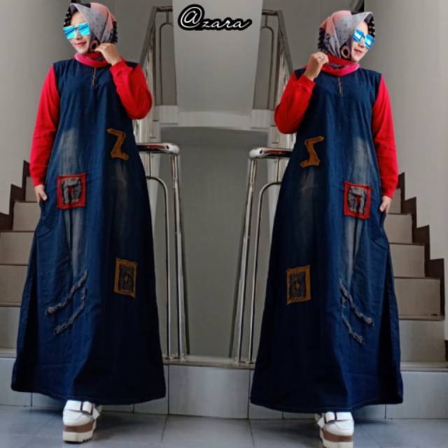 Maxi gamis jeans Bangkok import by z@ra