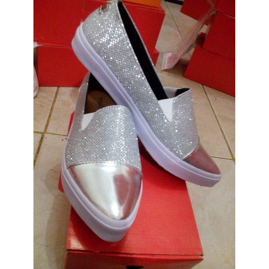 sepatu wanita/ big size Lso 02 GOLD/SILVER/PUTIH/HITAM/HITAM BLINK