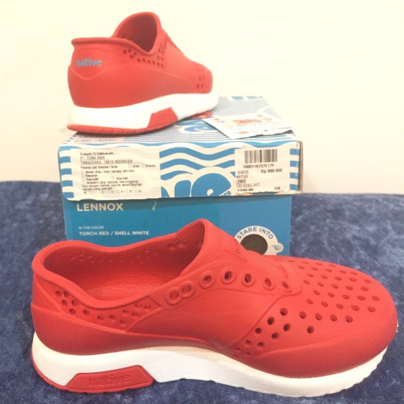 Native lennox red sepatu anak laki laki