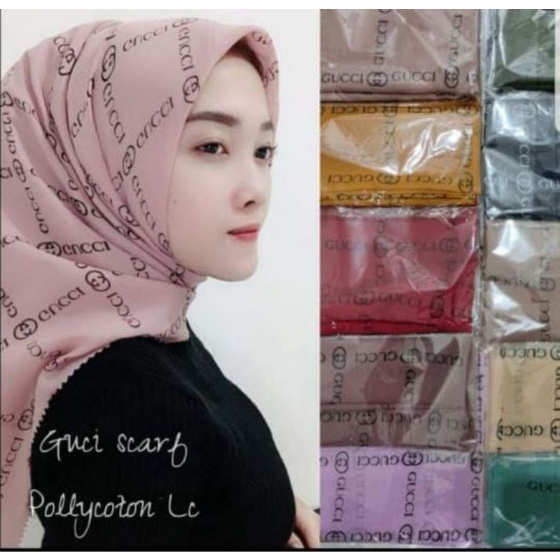 HIJAB SEGIEMPAT MOTIF GUCCI LASER CUT