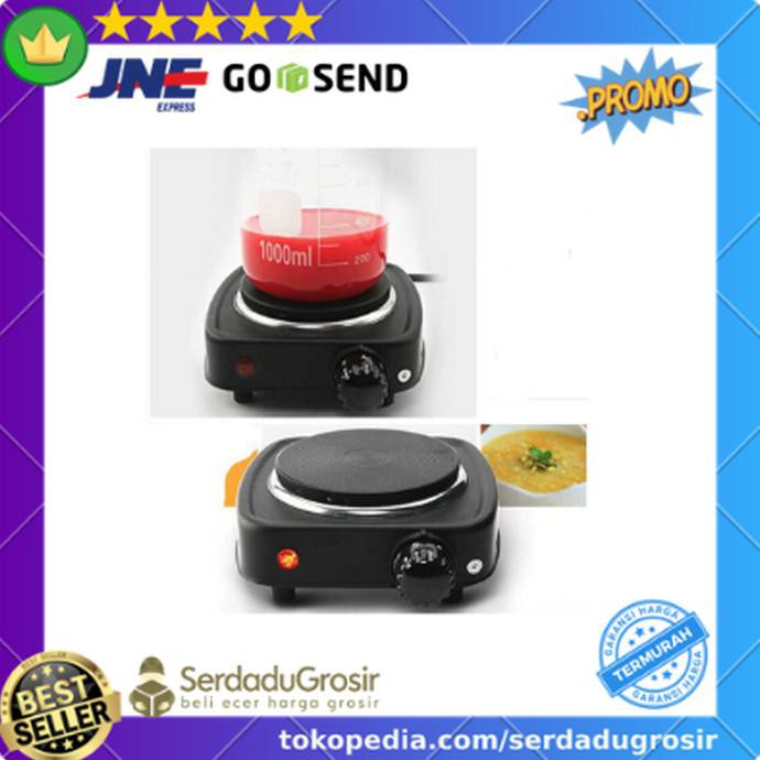 Kompor Listrik Mini Kompor Elektrik Portable Travel Camping 500W Hitam - Terbaik !