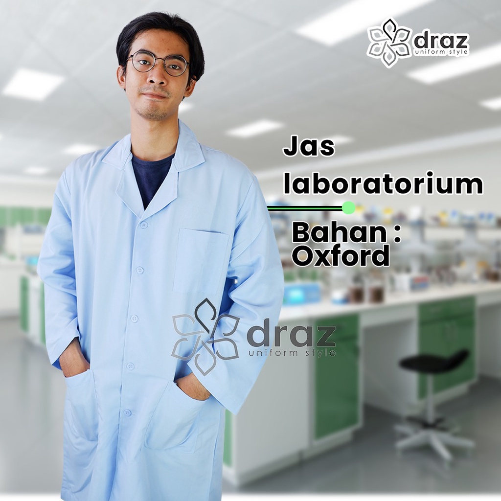 TOKODRAZ - Jas Lab, Jas Laboratorium Lengan Panjang Biru Muda Pria Wanita, Jas Lab, Jas Laboratorium