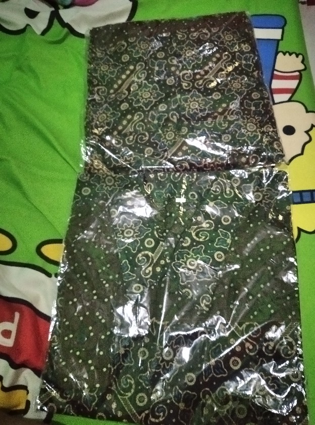 Atiya Batik Couple Keluarga Gamis Syari Maura Ruffle Gaun Kondangan Batik M L Xl Xxl