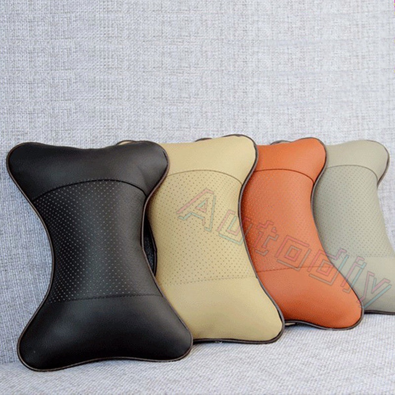 Bantal Kulit Car Headrest Pillow Car Seat Pillow Penyangga Kepala Leher Bantal Tidur Travel Untuk Anak Dewasa