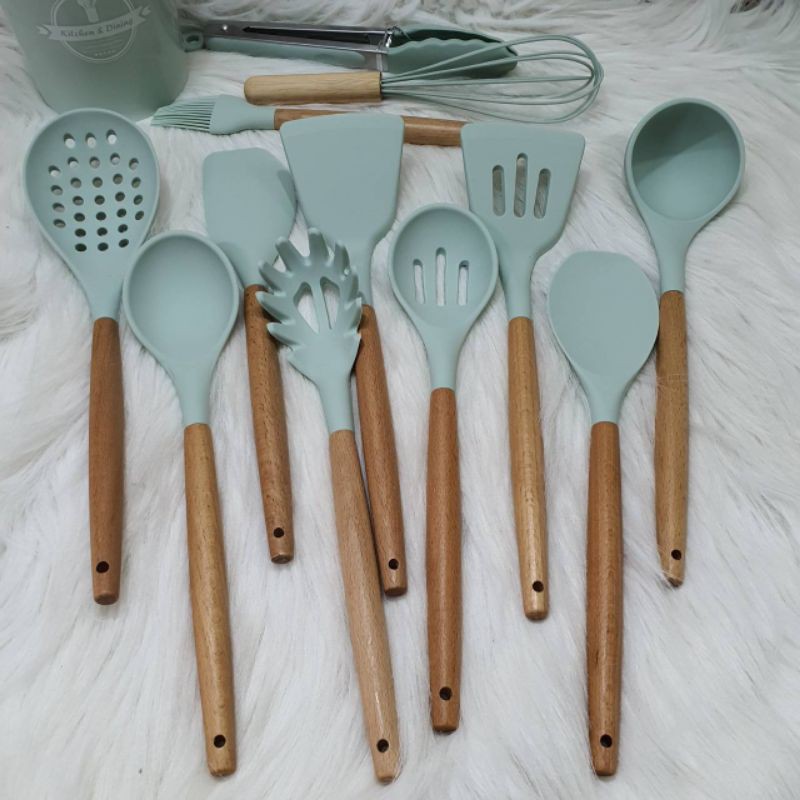 13 pc spatula set masak cooking silicon tahan panas KY ST lentur