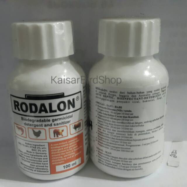 RODALON  antibiotik ampuh mensterilkan kandang burung, Unggas, Sapi, Babi, Udang dan Ikan.
