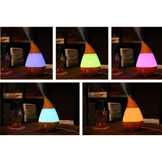 Taffware Air Humidifier Aromatherapy Oil Diffuser Wood Design 235ml - HUMI AJ-215 - Brown