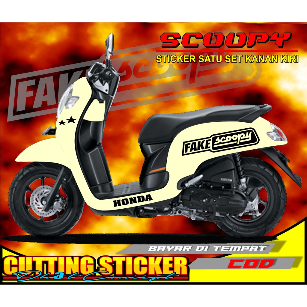 Sticker Scoopy Striping Scoopy Logo Sticker Fake Scoopy Prestige All Scoopy Cutting Sticker