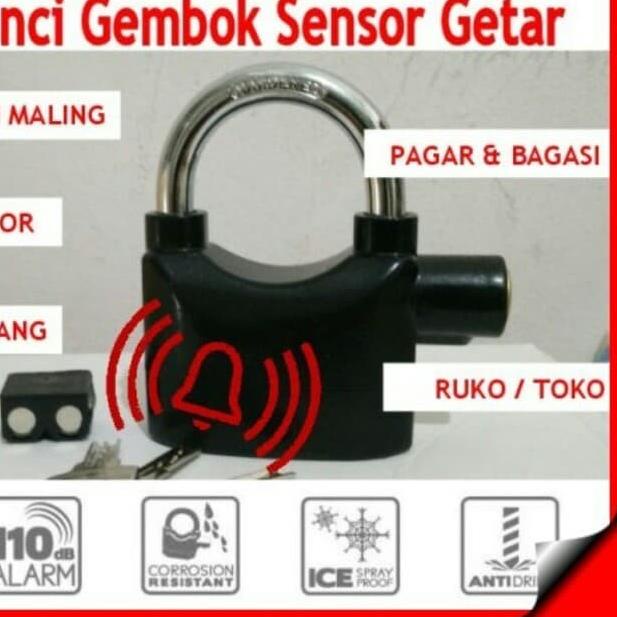 ➤ Gembok Alarm Sensor Getar / Gembok Rumah / Gembok Pagar/ Gembok Motor ™