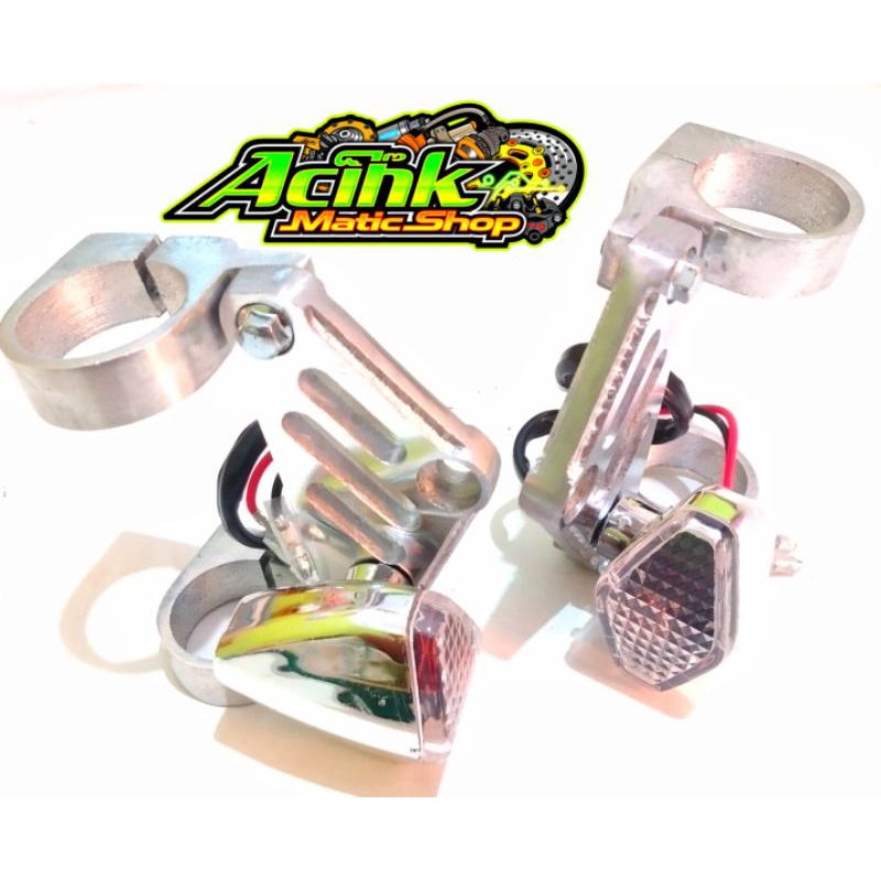 breket kupingan pangkon lampu cincin model CNC super pesek GL MEGAPRO CB GL 100 TIGER harga plus sen