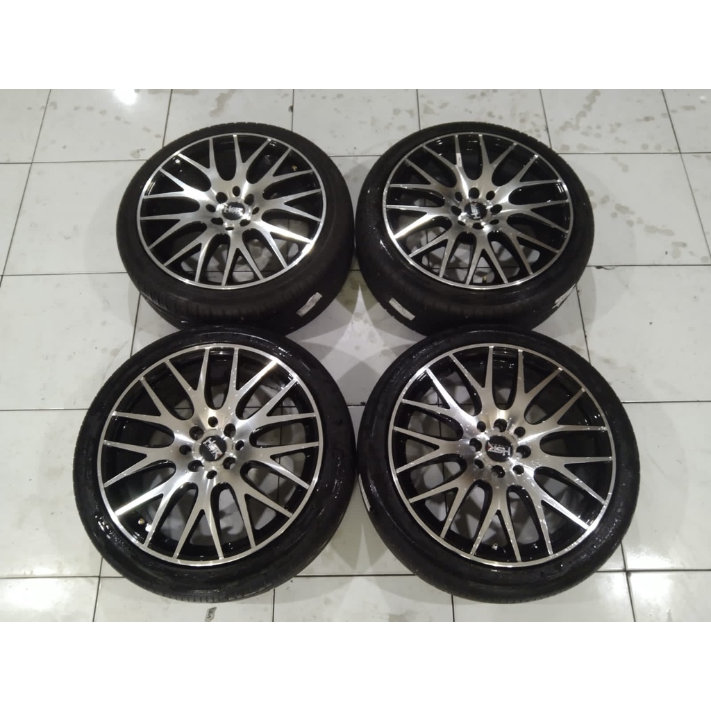 velg mobil bekas ring 17 model hsr nifty lubang baut 8x100-114 plus ban 205 45 r17 70%