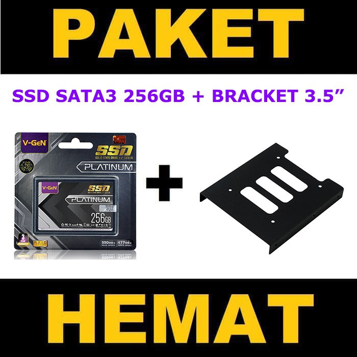 SSD 256GB SATA 3 V-GeN + HDD Bracket 3.5&quot; Inch for PC Breket Desktop