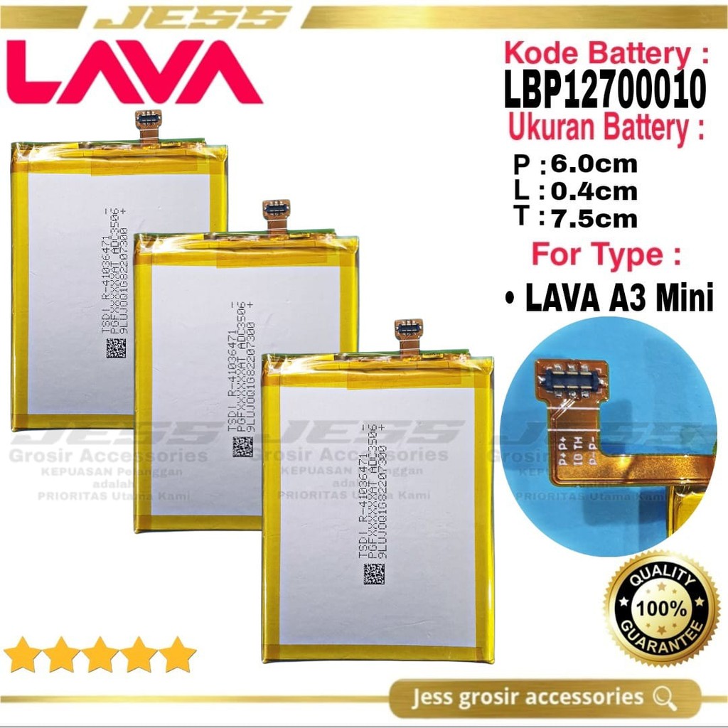 Baterai Original LAVA A3 Mini Batre Original Kode Battery LBP12700010 ( 1/CP4/60/75 )