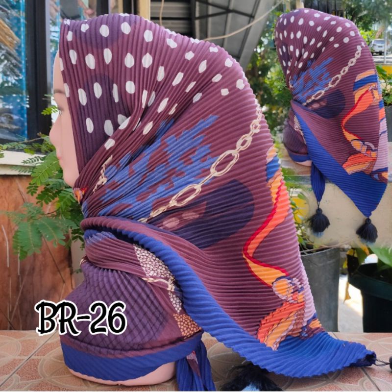 SEGIEMPAT PLISKET MOTIF JAMBUL BRANDED / JILBAB SEGIEMPAT PLISKET / SEGIEMPAT PLISKET / SEGIEMPAT VOAL / JILBAB JAMBUL-BR-26