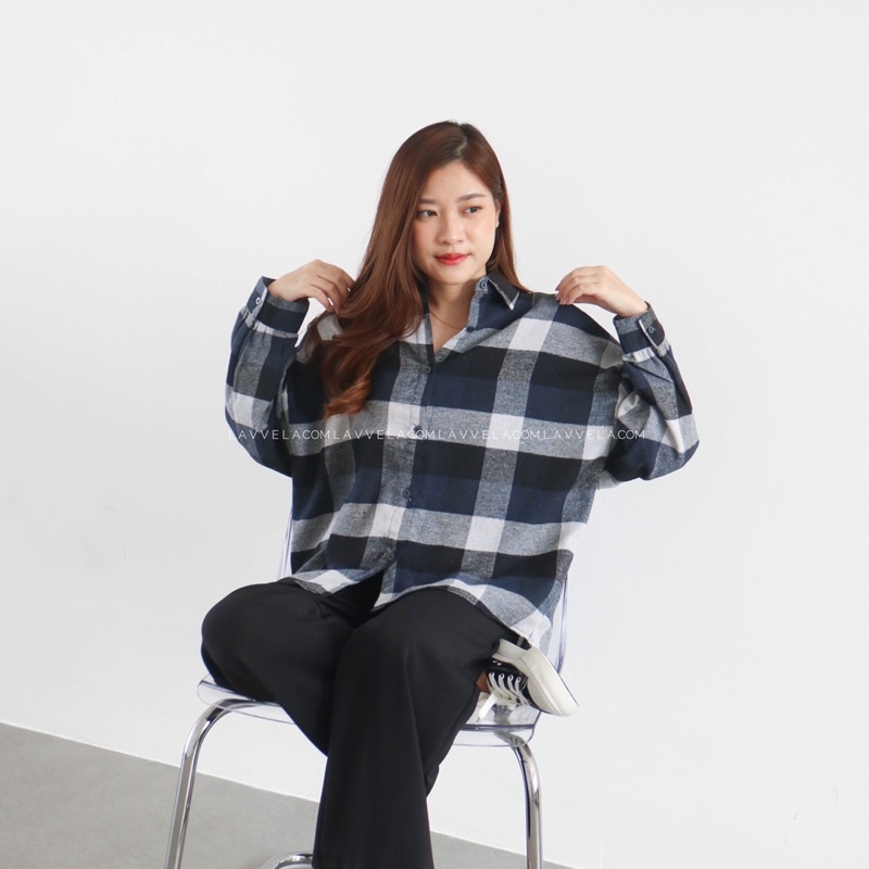 GIA FLANNEL OVERSIZE LAVVELA KEMEJA FLANNEL TARTAN PLAID