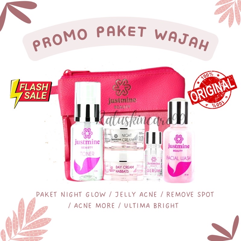 PROMO SKINCARE PAKET GLOWING NIGHT GLOW JELLY ACNE ACNE MORE REMOVE SPOT ORIGINAL PAKET