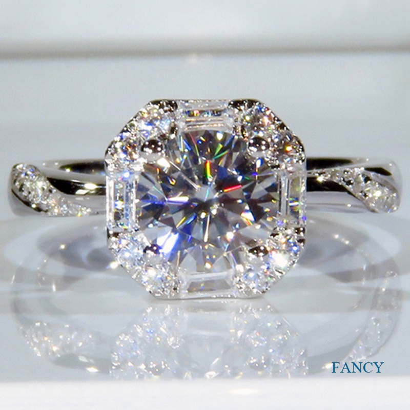 Cincin Wanita Hias Cubic Zirconia Untuk Pernikahan