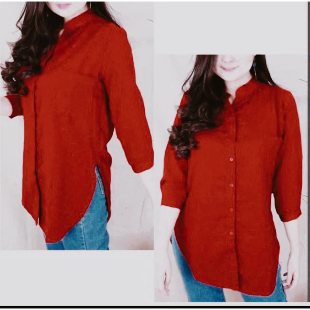 REAL PICTURE Blouse / Kemeja Wanita Lengan 7 per 8 / Kemeja Wanita BIG SIZE-8