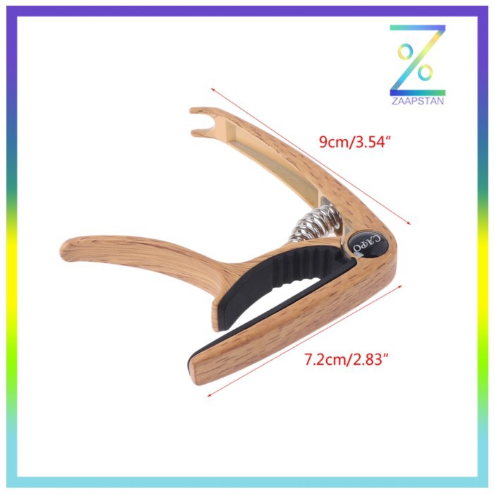 SLOZZ Capo Gitar Aluminum Alloy Wood Design with Bridge Pin Remover -