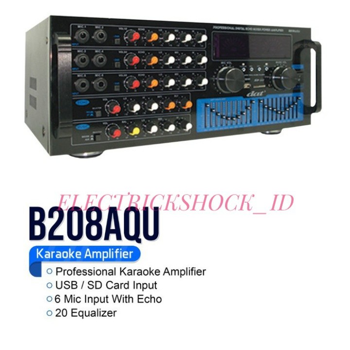 Power Amplifier DAT B208AQU Professional Karaoke Amplifier