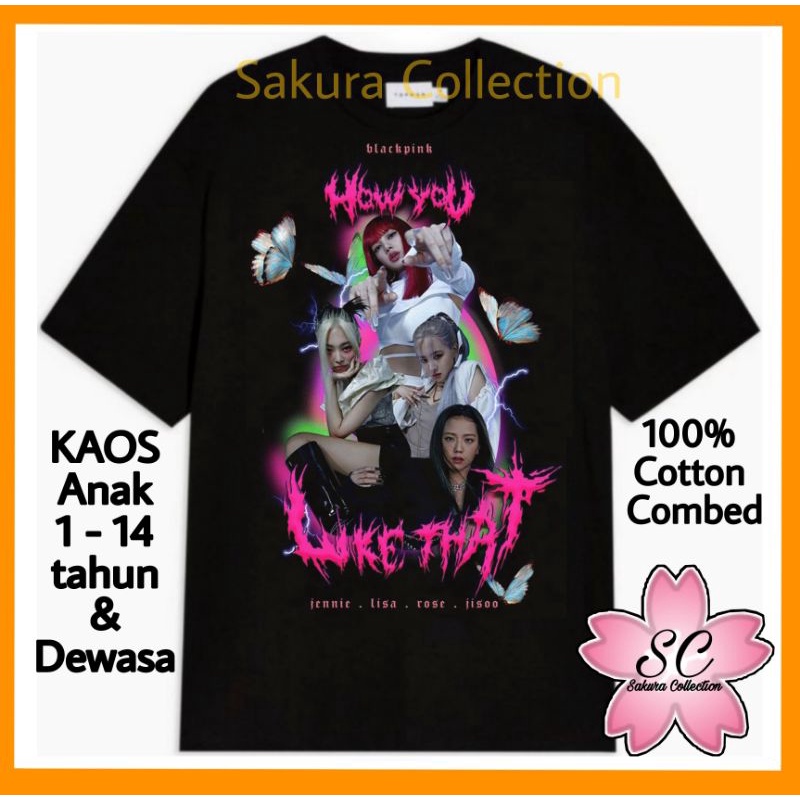 SC Kaos Baju Tshirt BAND BLACKPINK Kpop Girlband HOW YOU LIKE THAT Jennie Lalisa Jisoo Chaeyoung penyanyi musik pop rock metal vintage rap tee Bahan Katun Premium murah terlaris bisa cod dan gratis ongkir H&amp;M