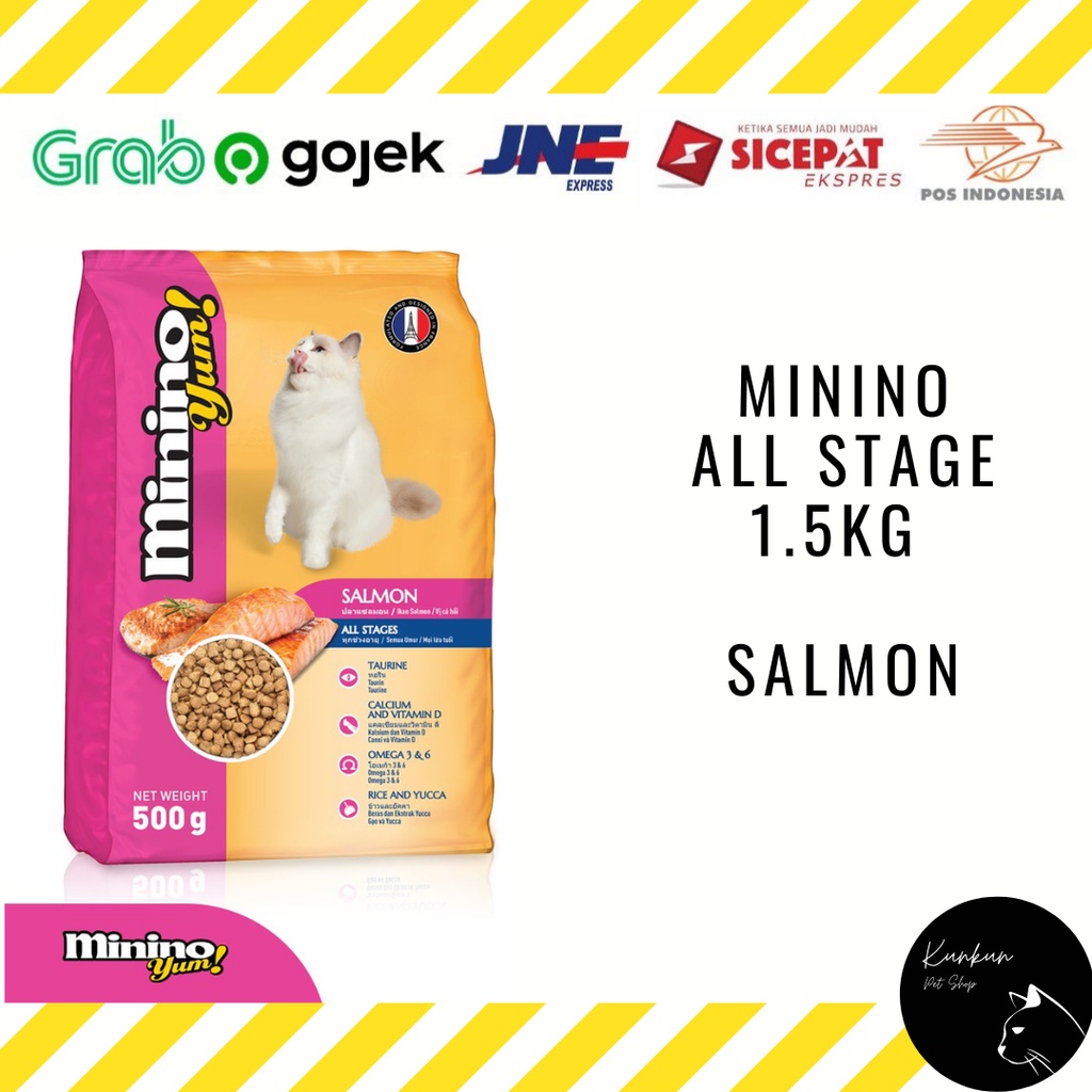 MININO YUM ADULT & KITTEN (ALL STAGE) SALMON - 1KG (DRY CAT FOOD)