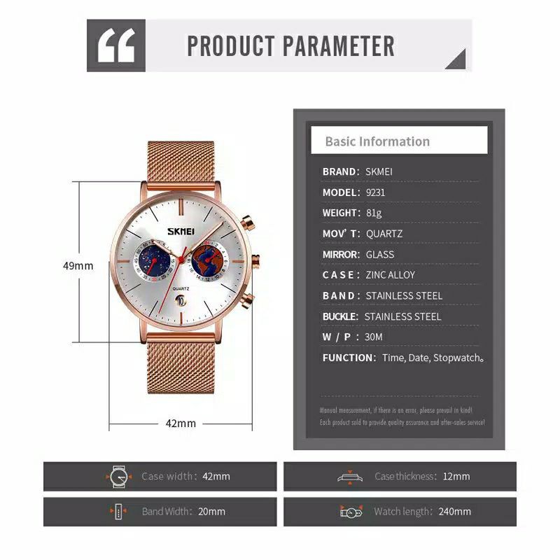 Jam Skmei 9231 original bergaransi free carton box