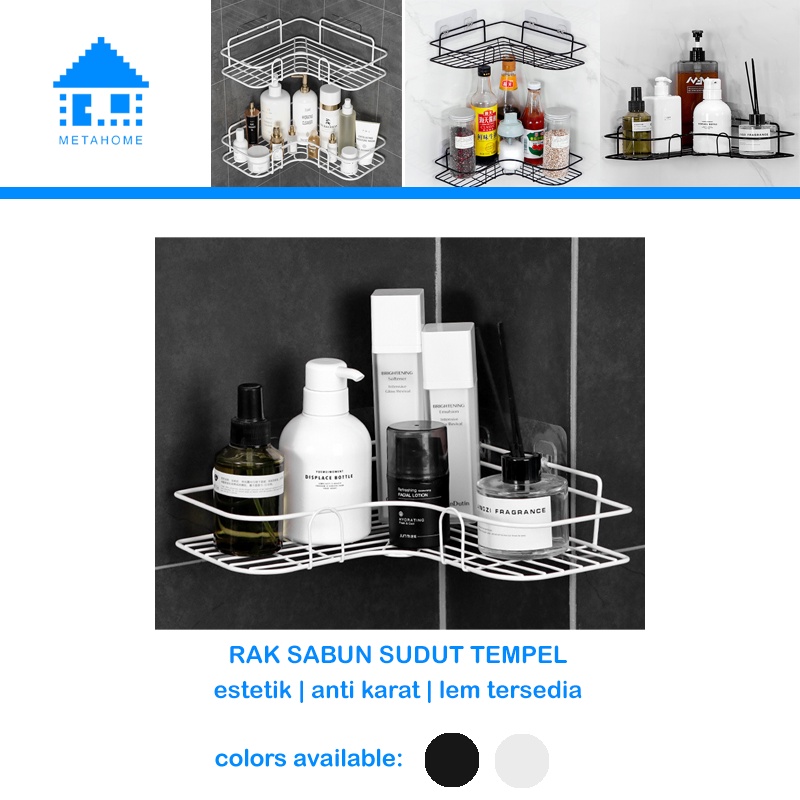 metahome   rak sudut kamar mandi toilet tempel tempat sabun alat mandi dinding keramik rak dapur bes