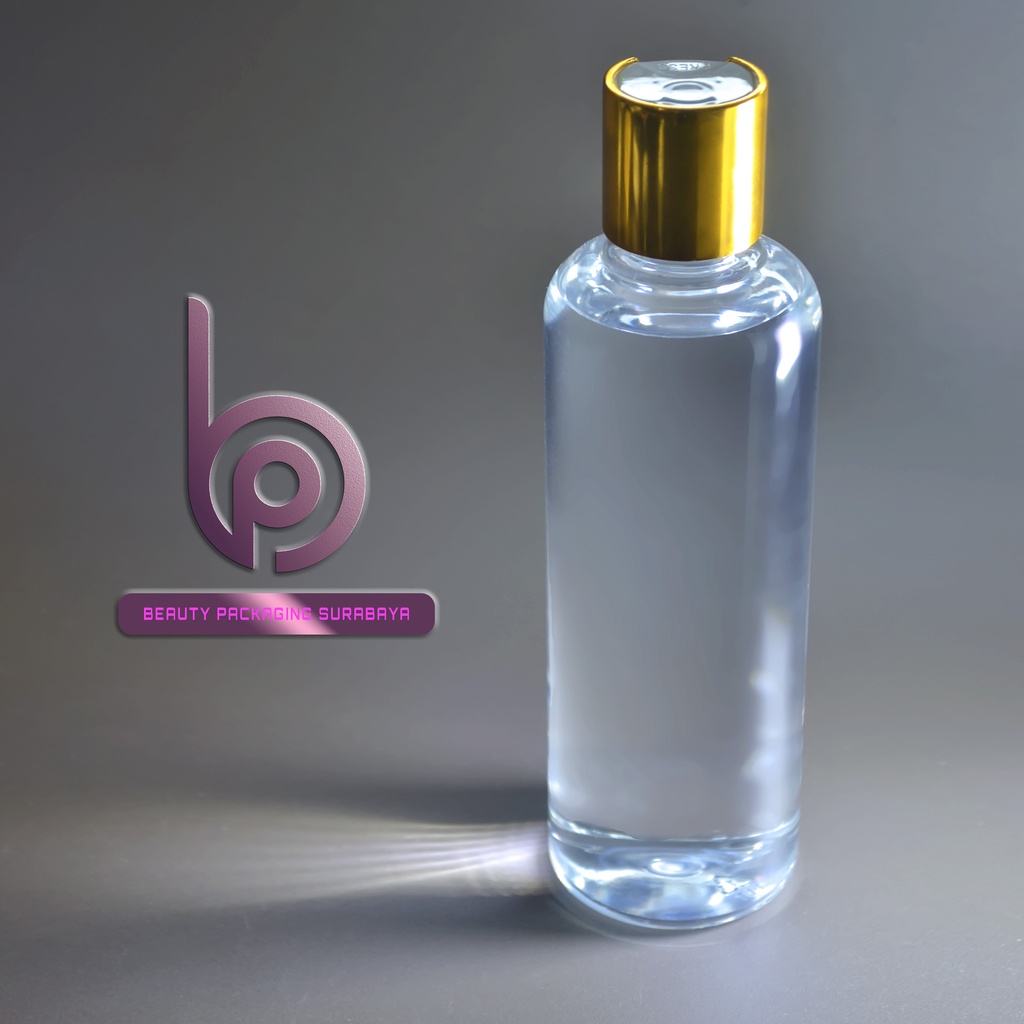 Botol Plastik PET 250ml BR Bening Tutup Presstop Luxury Neck