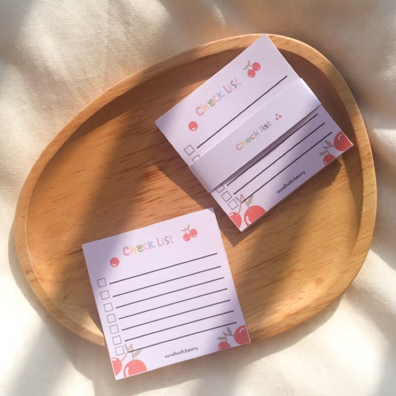 

15 PCS memo sticker checklist gambar cherry
