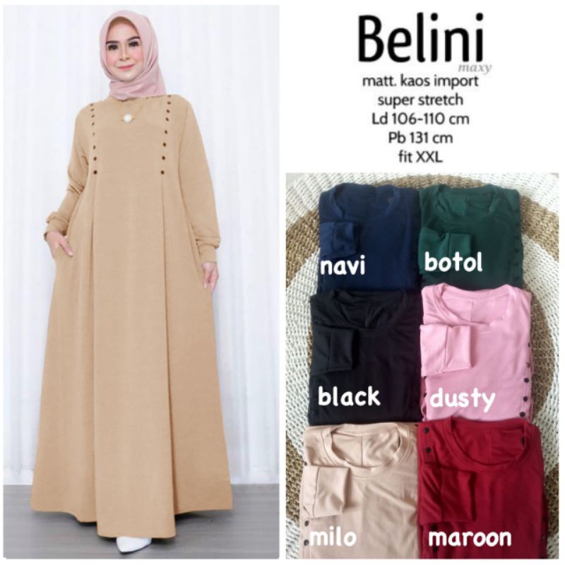 Belini Maxy - Gamis Babyterry Import LD106 / Gamis Kaos Import / 227-5665