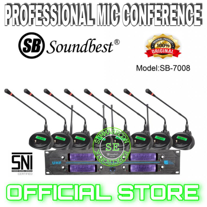 mic wireless meja podium soundbest sb7008 original mic meja podium conference 8 mic