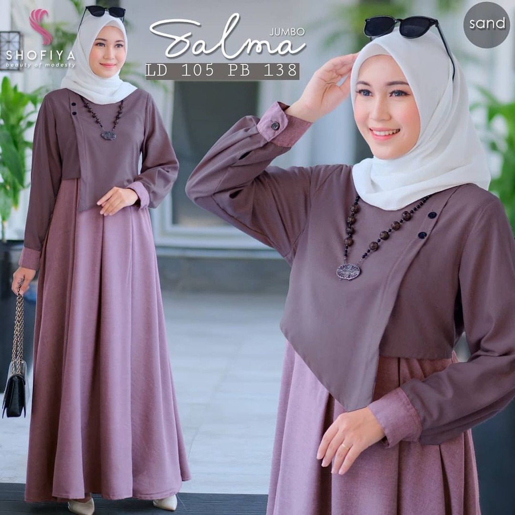 DRESS MUSLIM GAMIS TERBARU SALMA DRESS GAMIS DEWASA