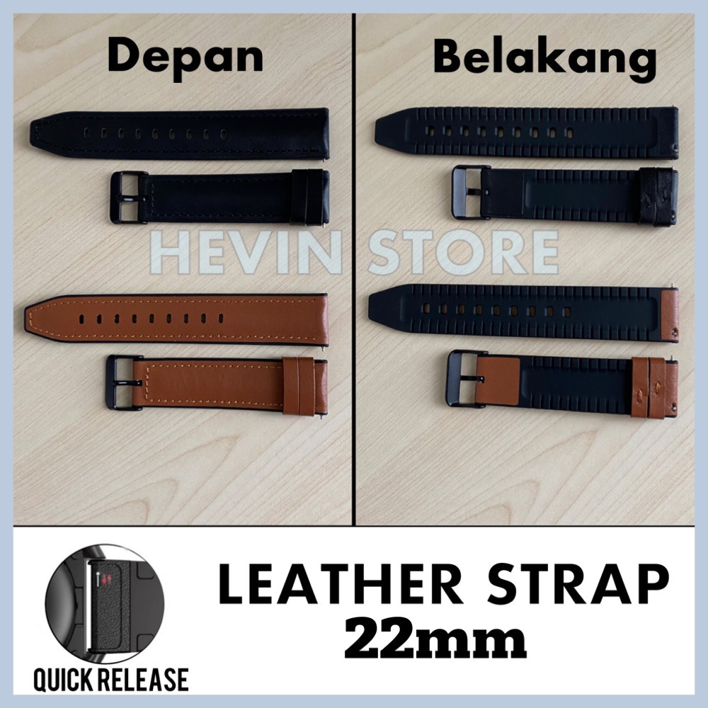 LEMFO WATCH STRAP Head Layer Cowhide &amp; Silicon 22mm Quick Release