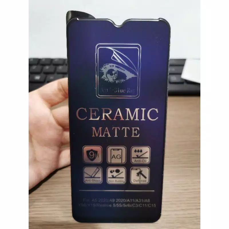 Tempered Anti Gores Full Cover Anti Blue Matte Ceramic TG INFINIX HOT 8/8 LITE/9/9 PLAY/10/10S/10 PLAY/11 PLAY/11S/12i/20i/30i/NOTE 7 LITE/8/10/10 PRO/SMART 4/5/6/7/ZERO 8