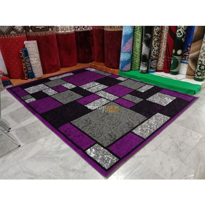 Karpet Rumah Moderno / Momento 11905 Purple| Ukuran 3x4M