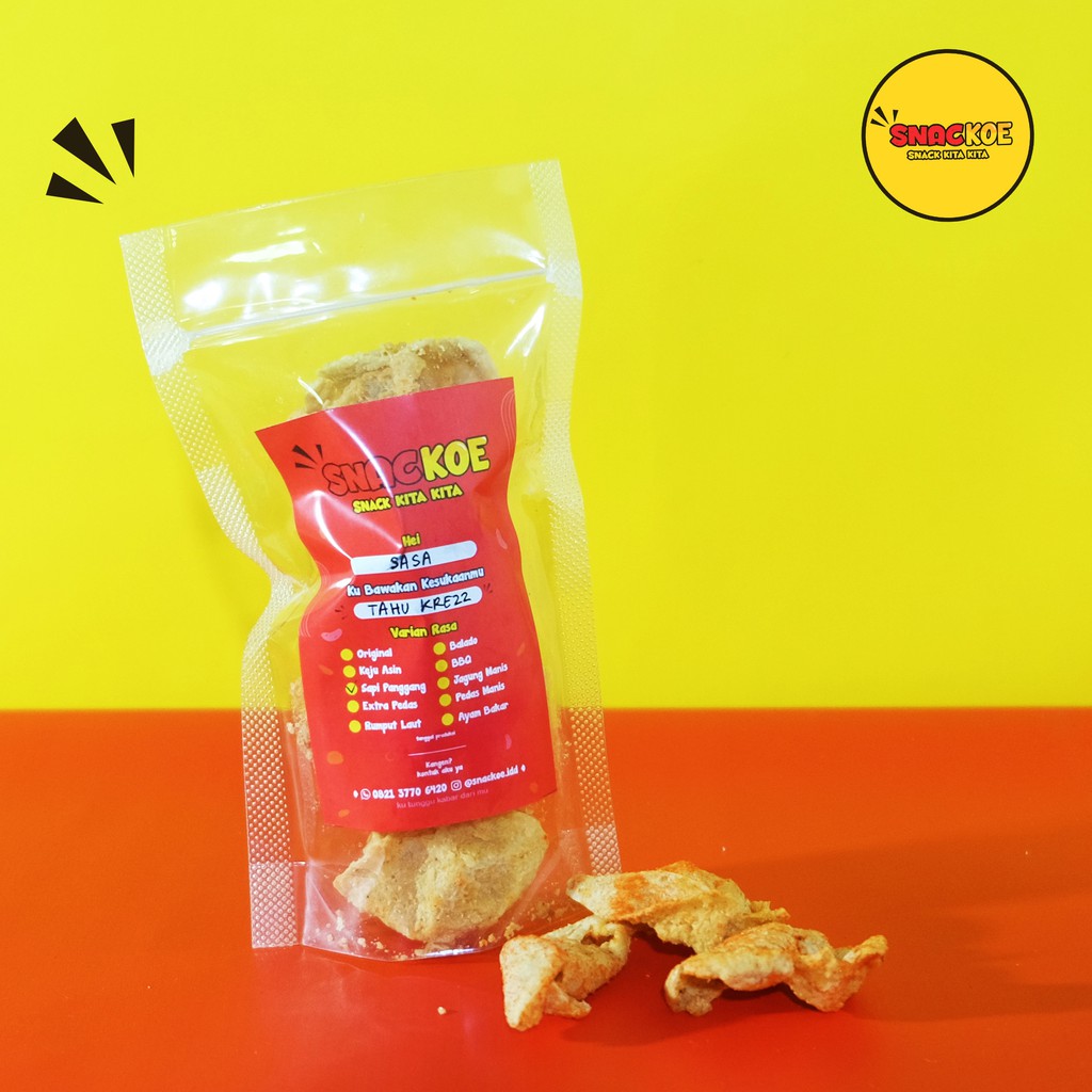 

Tahu Krezz Snackoe Kemasan Kecil